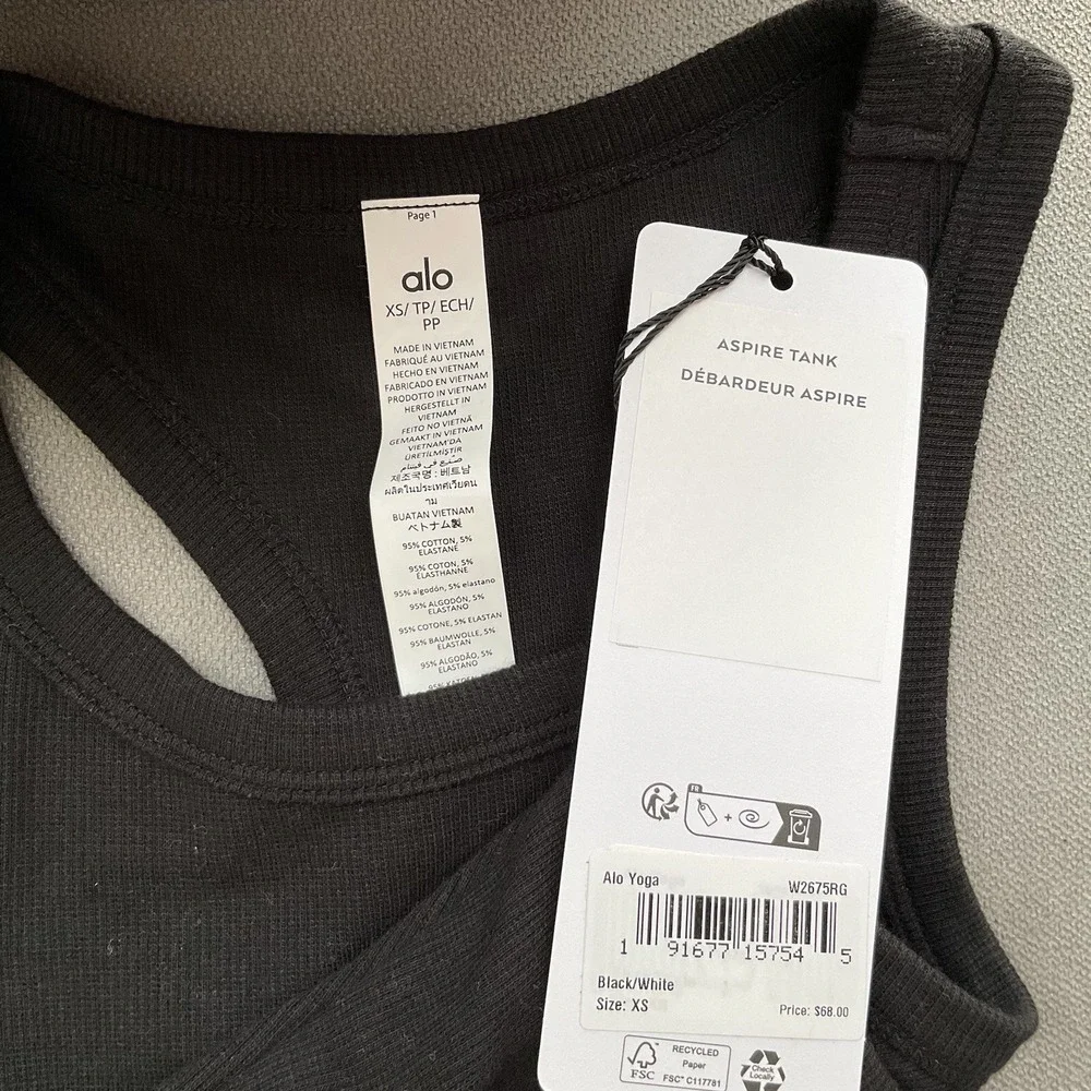 Alo Yoga Aspire Tank Black/White XS